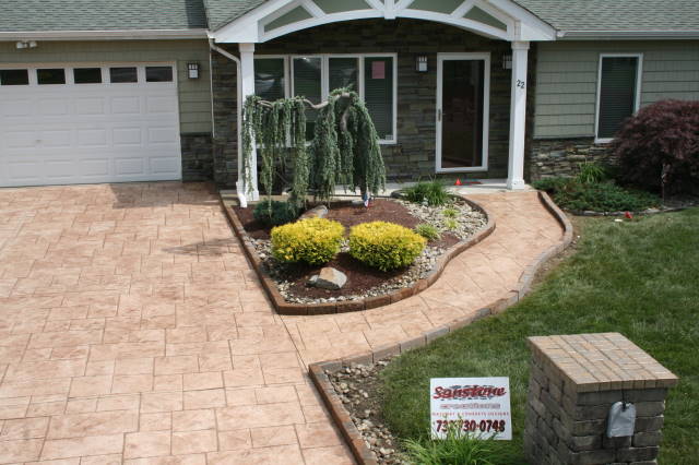 stamped concrete driveway and walkway installed in Tinton Falls, NJ