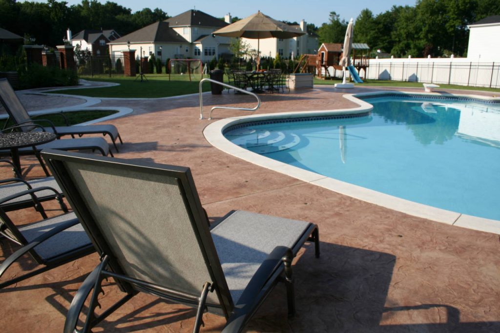 stamped concrete pool