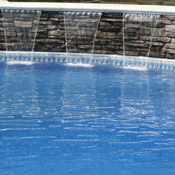 waterfall into pool