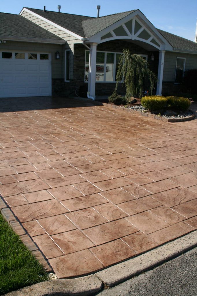 stunning stamped concrete driveway in Tinton Falls NJ