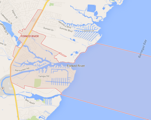 Forked River New Jersey Area Map