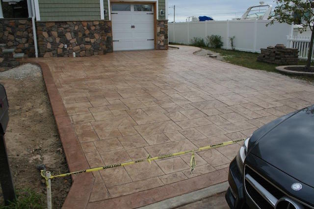stamped concrete driveway installed in Shark River Hills NJ