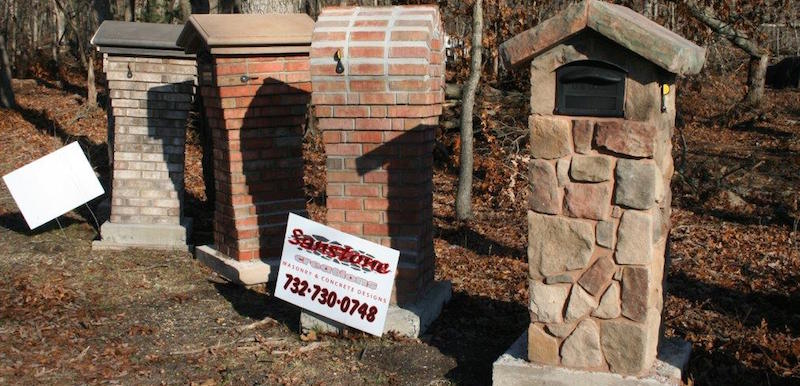 brick and stone mailboxes