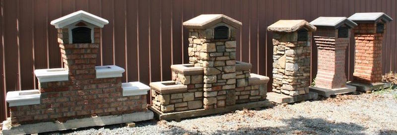 brick and stone mailboxes