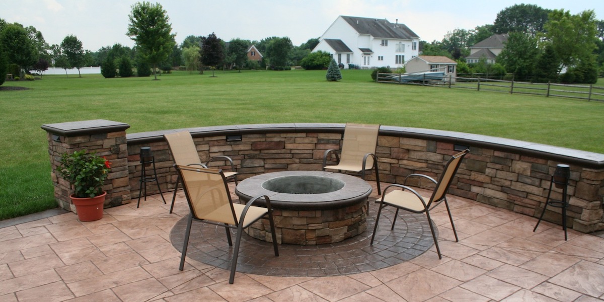 Custom Stamped Patio Fire Pit New Jersey