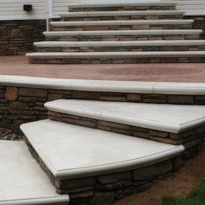 custom concrete stairs by Sanstone Creations
