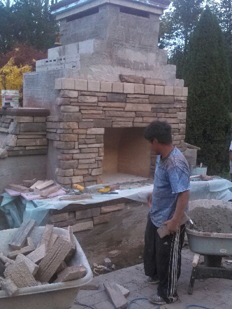 Outdoor Fireplace in Progress