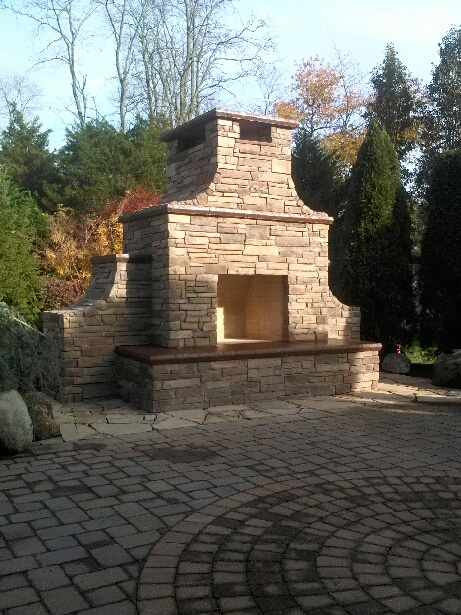 Outdoor Stone Fireplace