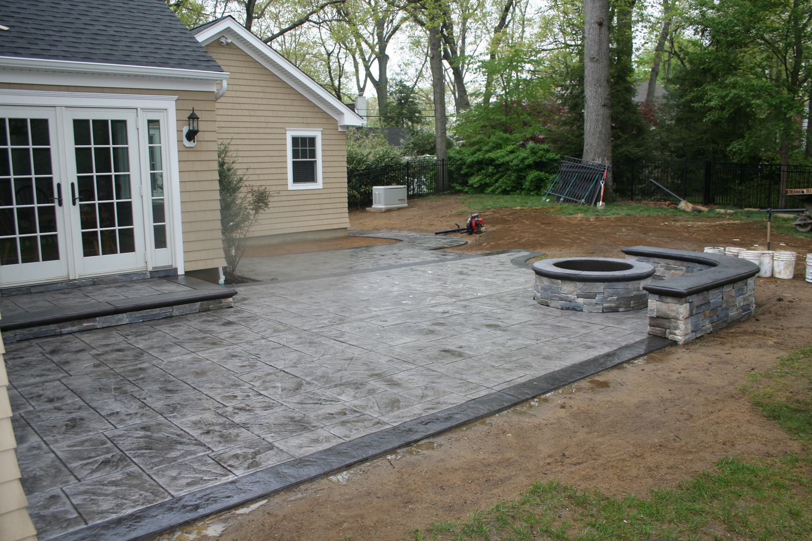 Stamped Concrete Patio & Pit