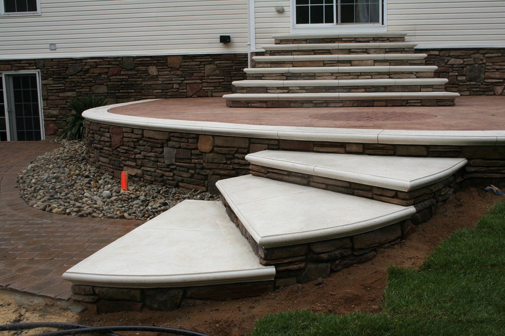 Backyard Patio and Concrete Stairway
