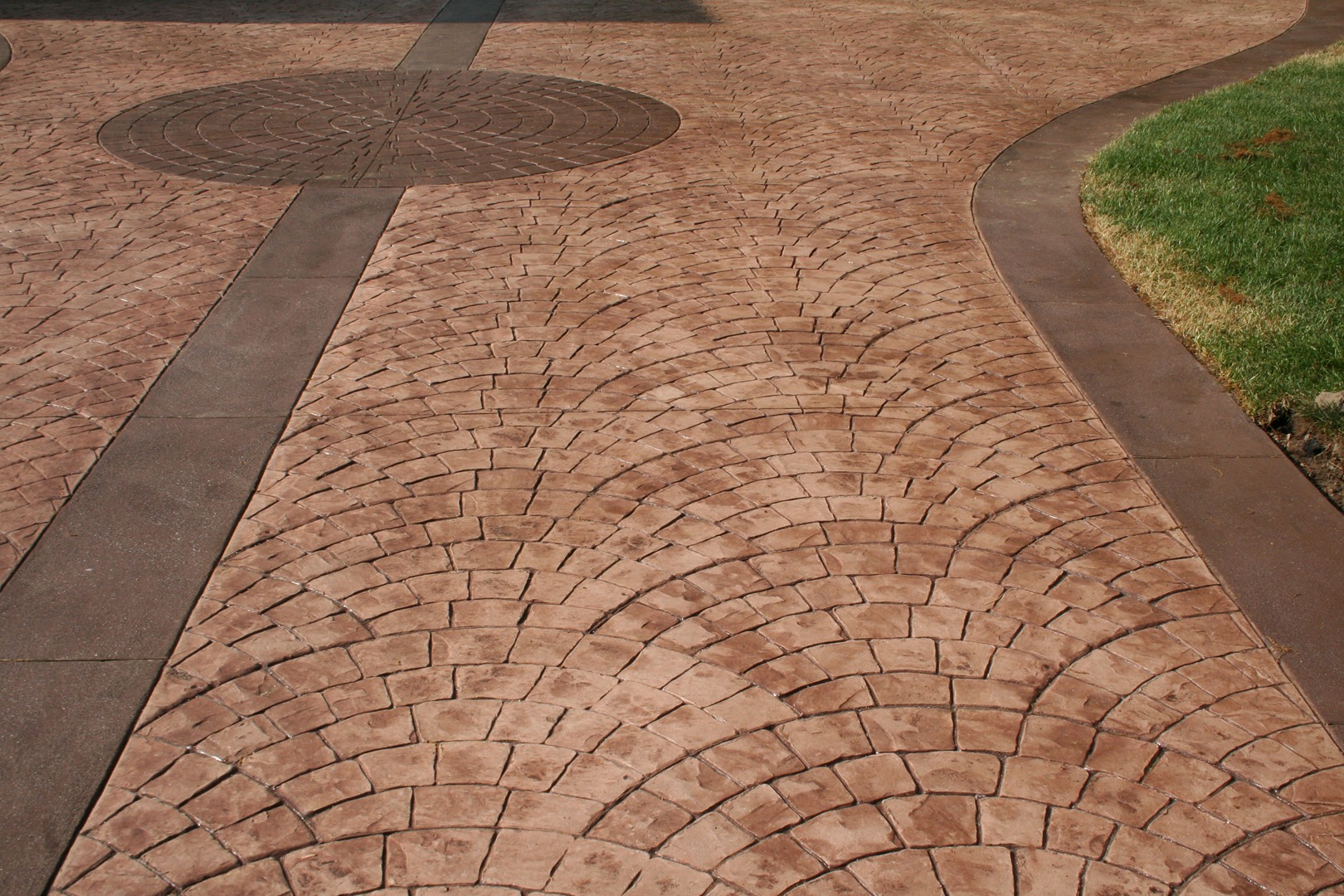 Stamped Concrete Driveway with European Fan Design