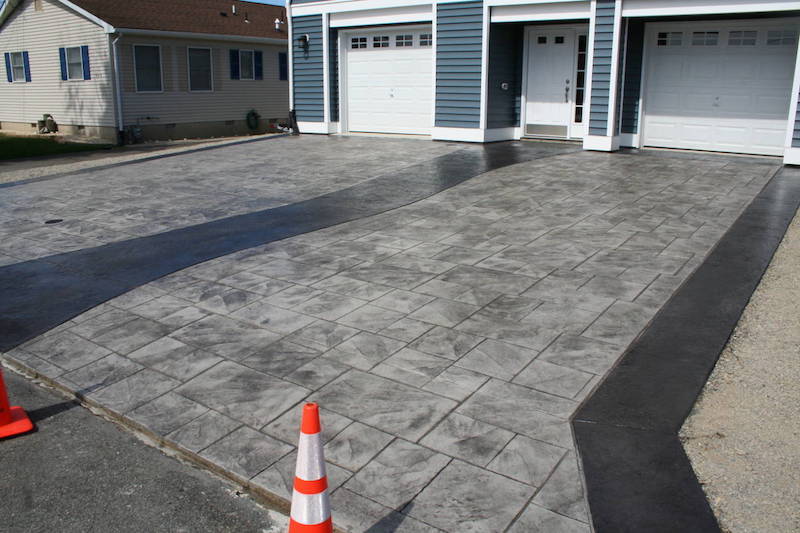 Lanoka Stamped Concrete Driveway with Concrete Walkway