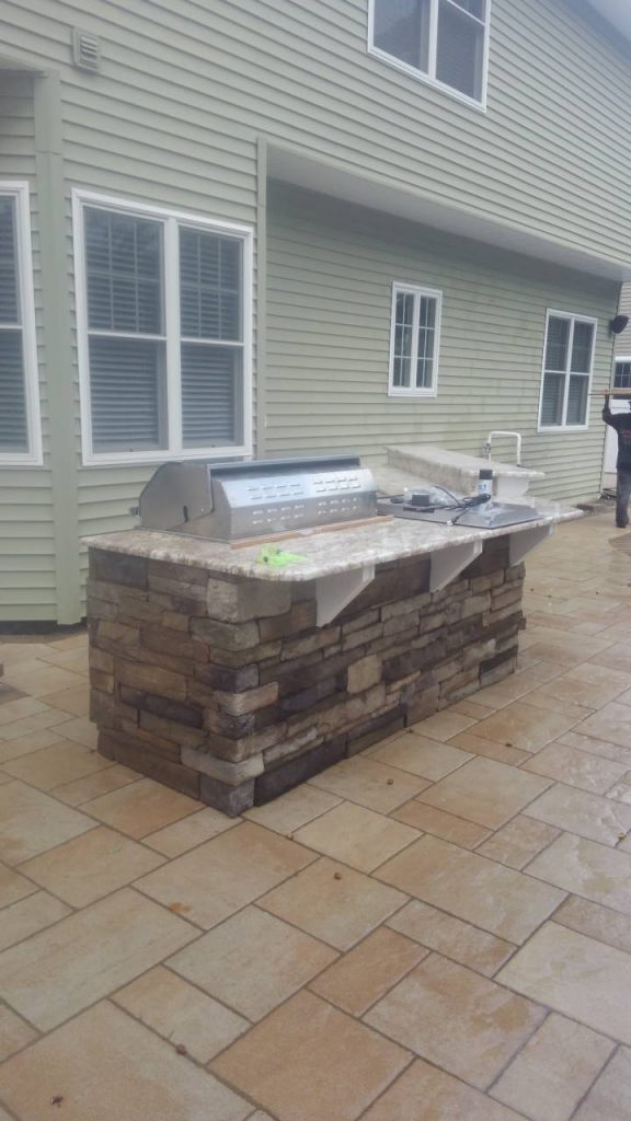 Installed Cultured Stone Grill Station in Point Pleasant