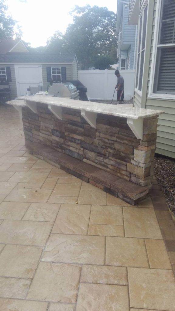 Cultured Stone Outdoor Cooking Space on Patio