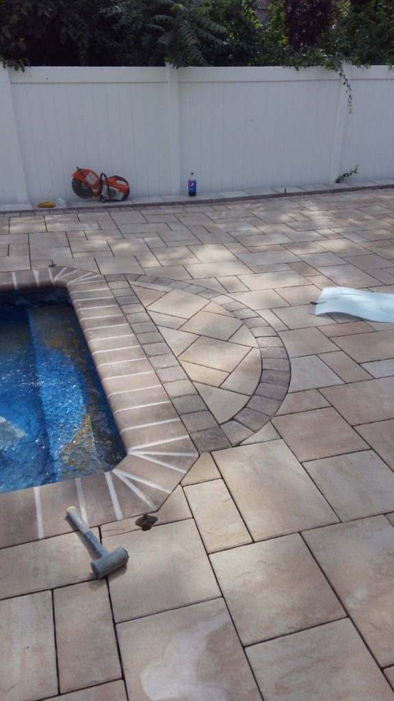 Paver Pool Patio with Hammer Tool