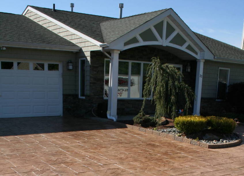 Finished Stamped Concrete Driveway Tinton Falls NJ