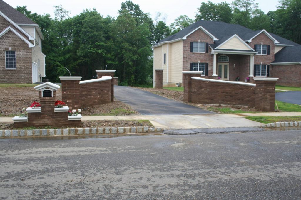 Brick Driveway Walls with Matching Brick Mailbox