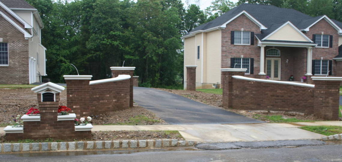 Brick Entrance Walls and Matching Mailbox