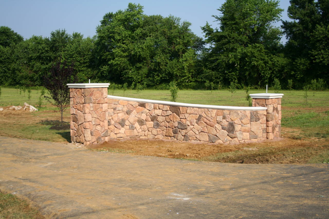 Stone Entry Wall Created by Sanstone