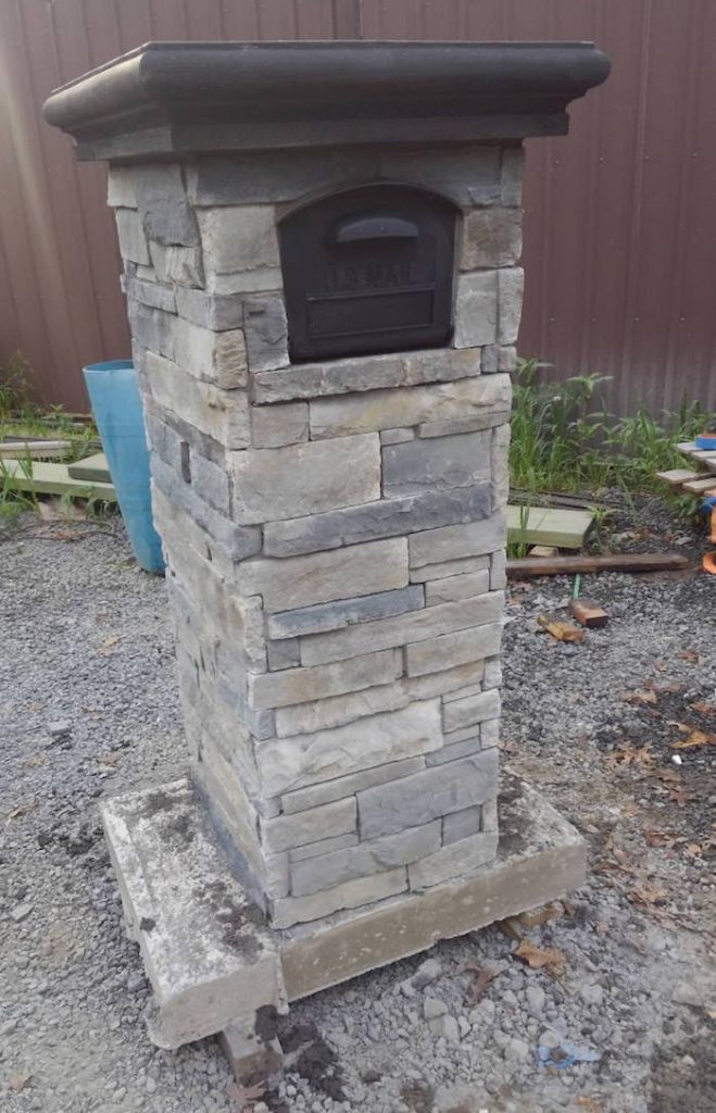 Grey Slate Brick mailbox