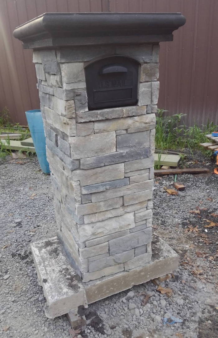 Grey Slate Brick mailbox