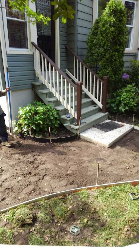 Stamped Concrete Walkway Installation Residential